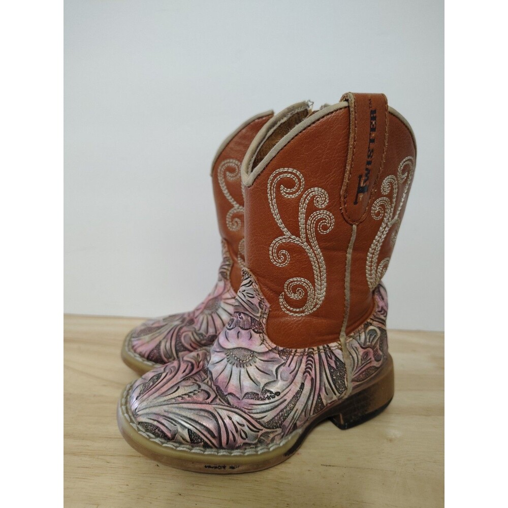 Toddler Girls Twister M&F Western Elizabeth Boots Size 5 Cowgirl Boots Embossed